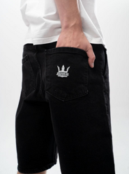 Spodenki Jigga Crown Jeans Short Black White