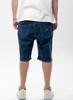 Jigga Crown Pocket Jeans Short Dark Blue Gold